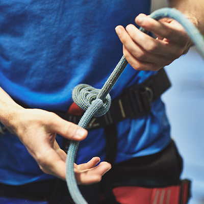 climber holding ropes