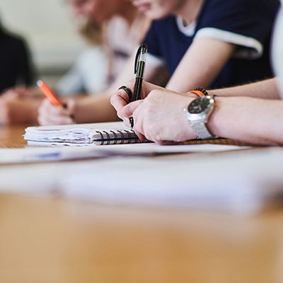 students writing