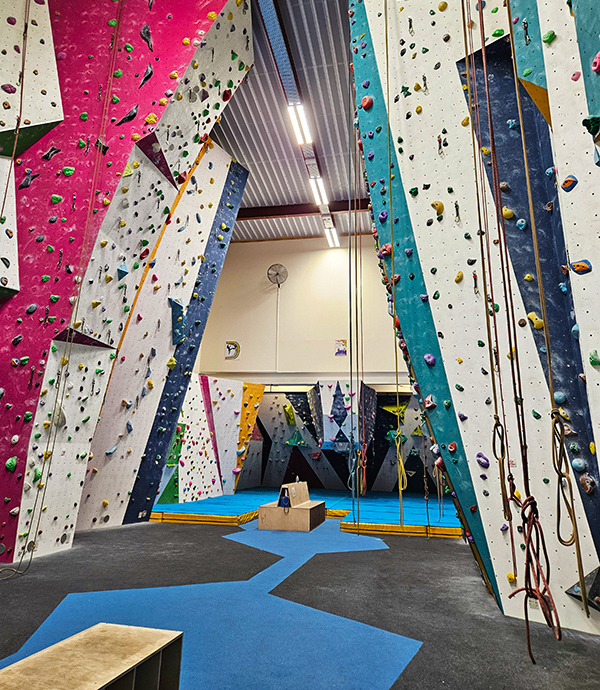 Indoor climbing wall at UHI Perth Indoor climbing wall at UHI Perth