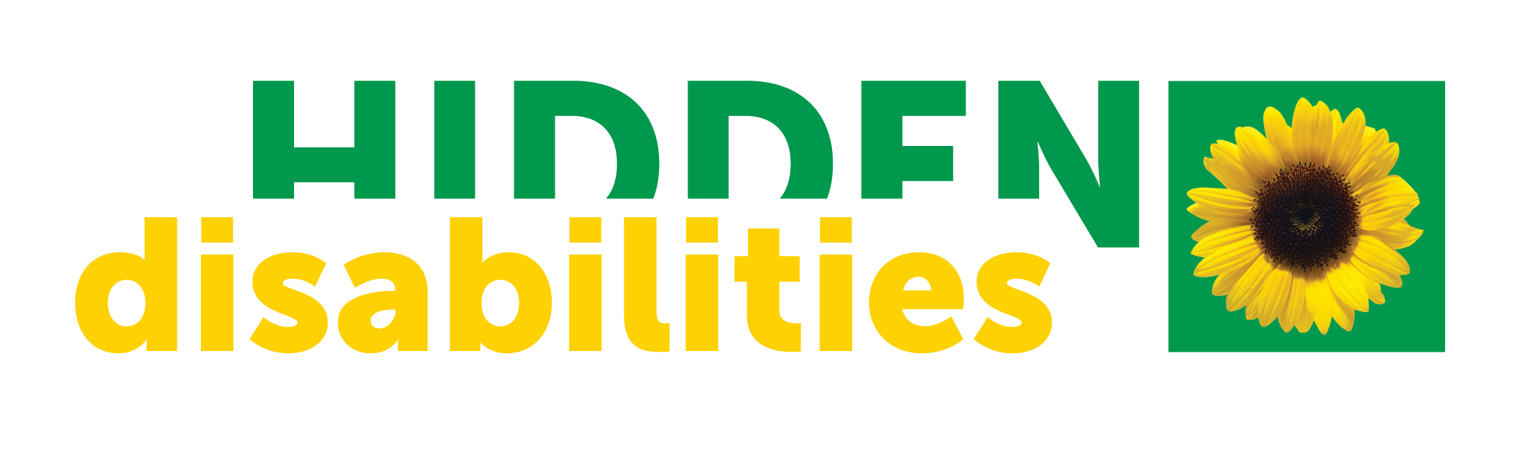 Hidden Disabilities text logo green and yellow