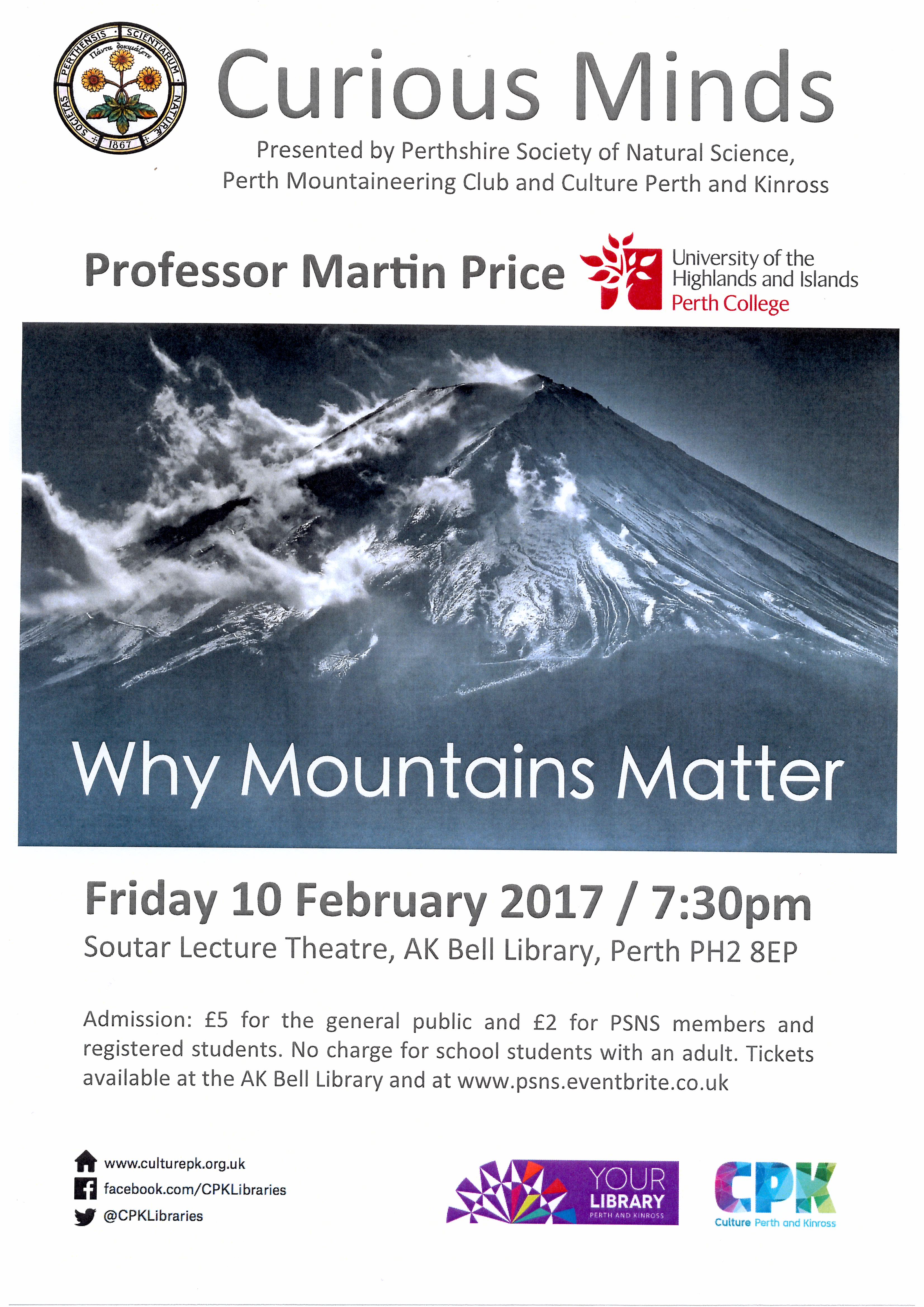 'Why Mountains Matter' a public lecture by Prof Martin Price