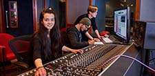 Students in audio studio