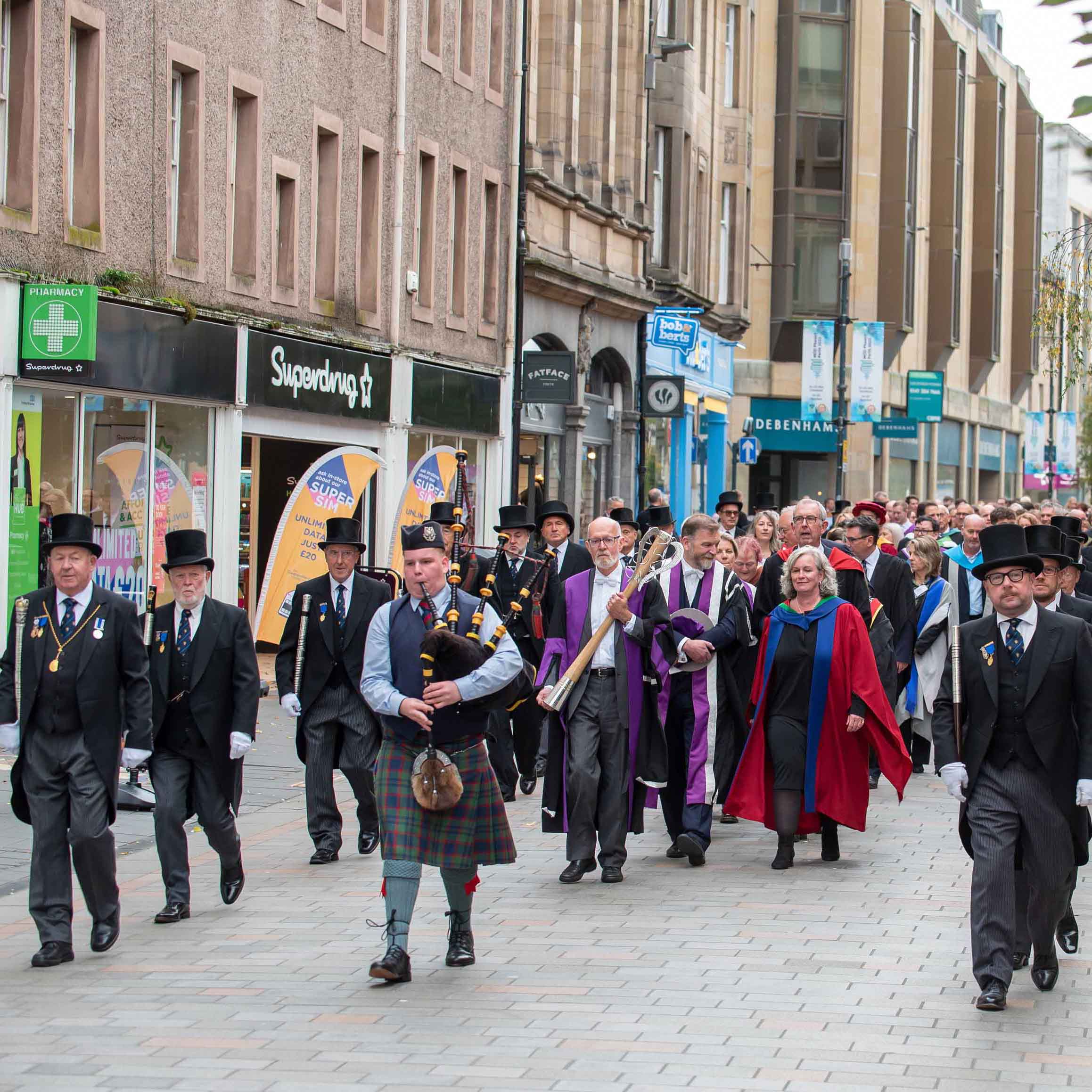 Graduation procession through Perth