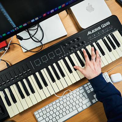 students playing keyboard