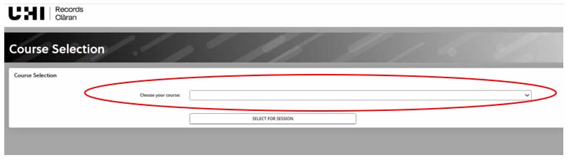 course selection circled