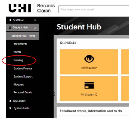 student hub funding circled