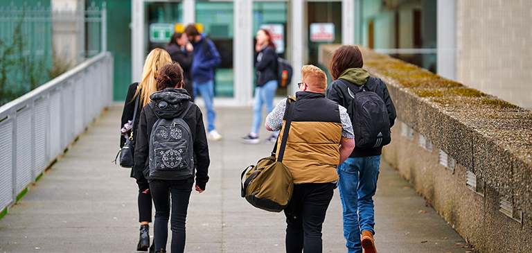 group of students walking up to Goodlyburn