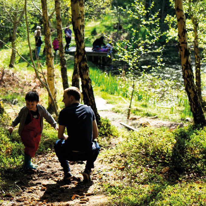 family in the forest