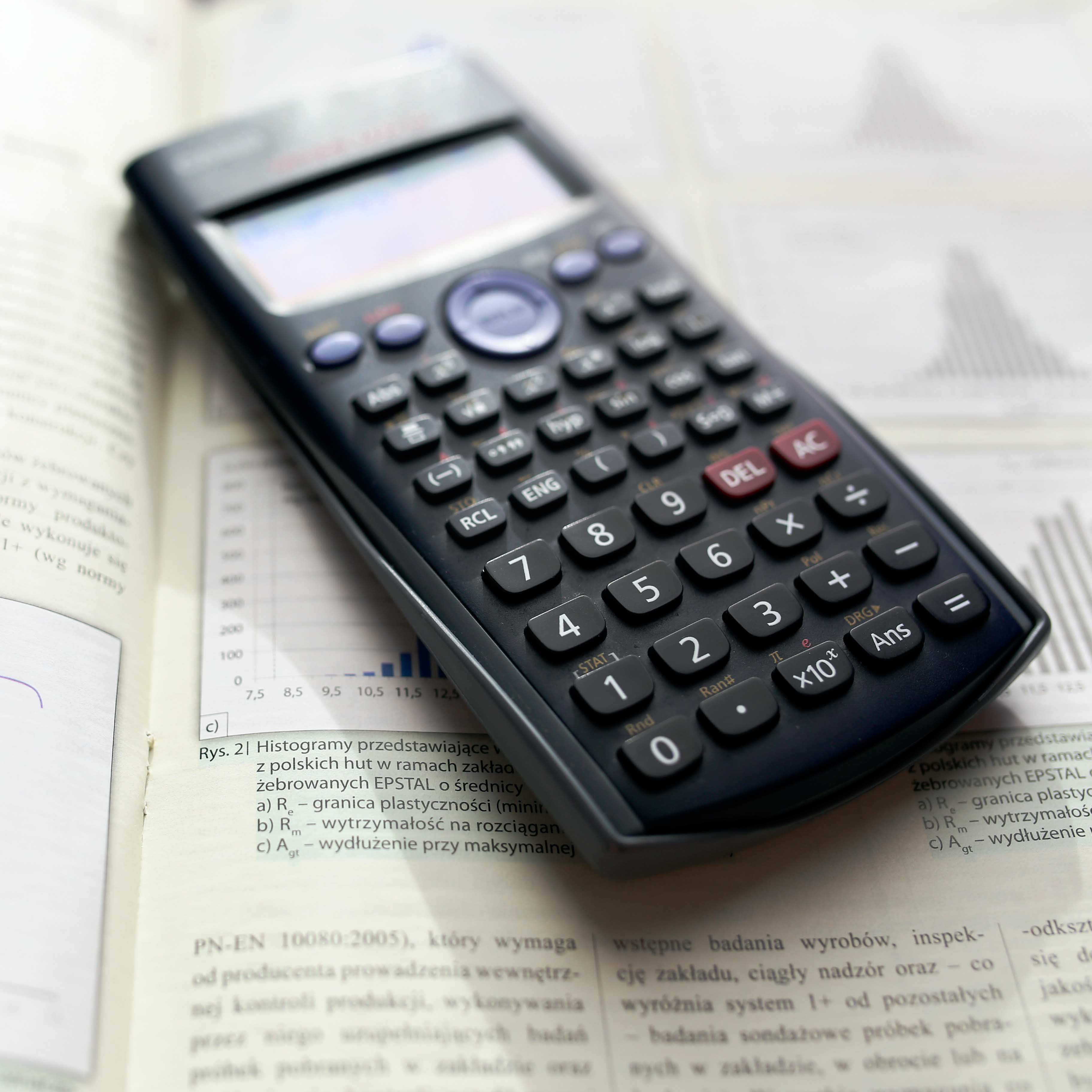 calculator and maths book