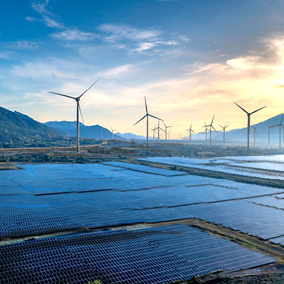 landscape of a wind farm