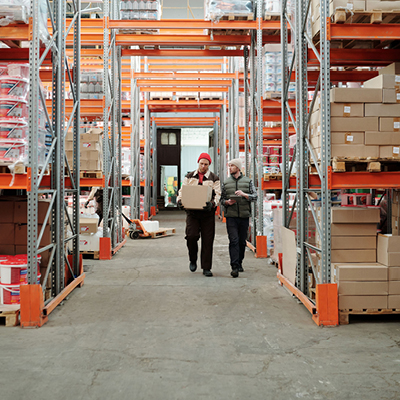 staff working in a warehouse