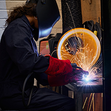student welding