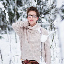 therese outside in the snow