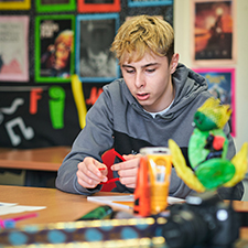 New ops student in classroom