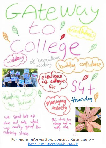 colourful poster with quotes from the students