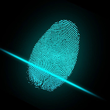 fingerprint on a black background