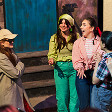students rehearsing a performance