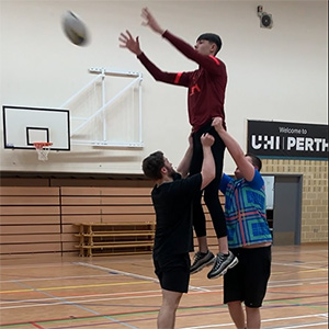 people practising rugby