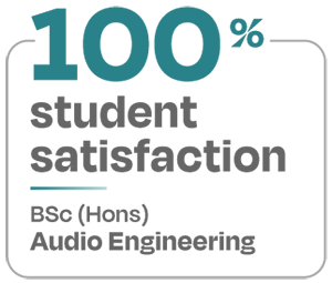 100 percent student satisfaction BSc Hons Audio Engineering 100 percent student satisfaction BSc Hons Audio Engineering
